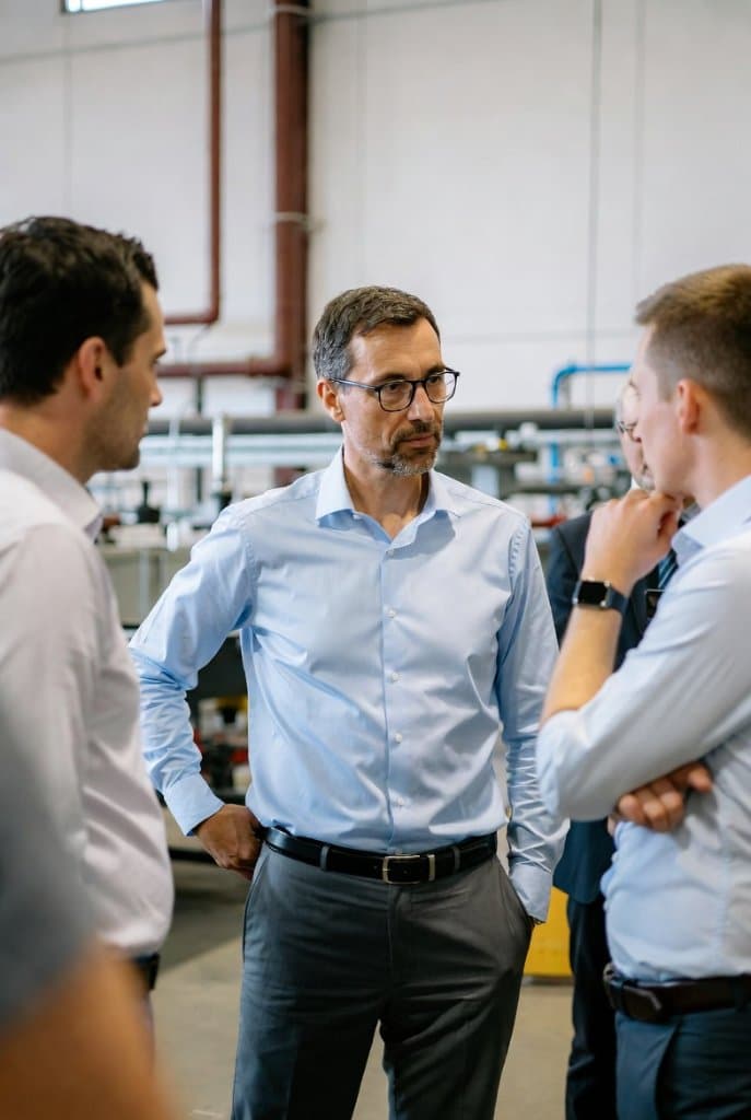 Executive team in discussion