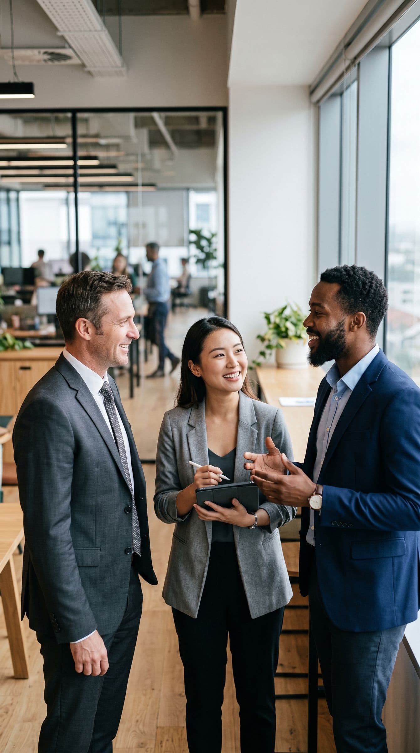 Advisors talking in an office